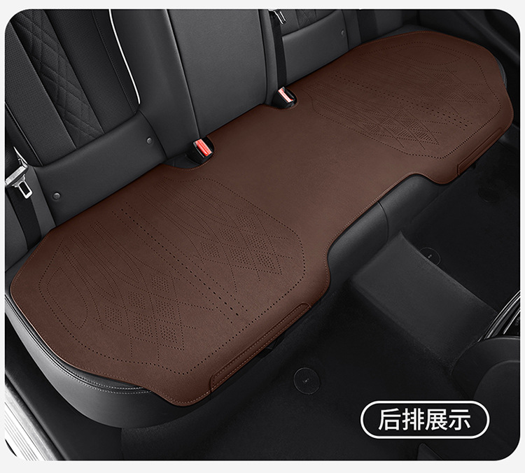 Ultra-Thin Perforated Ventilated and Breathable Car Seat Cushion, Universal Suede Single-Piece Rear Seat Cushion for All Seasons, Three-Piece Set