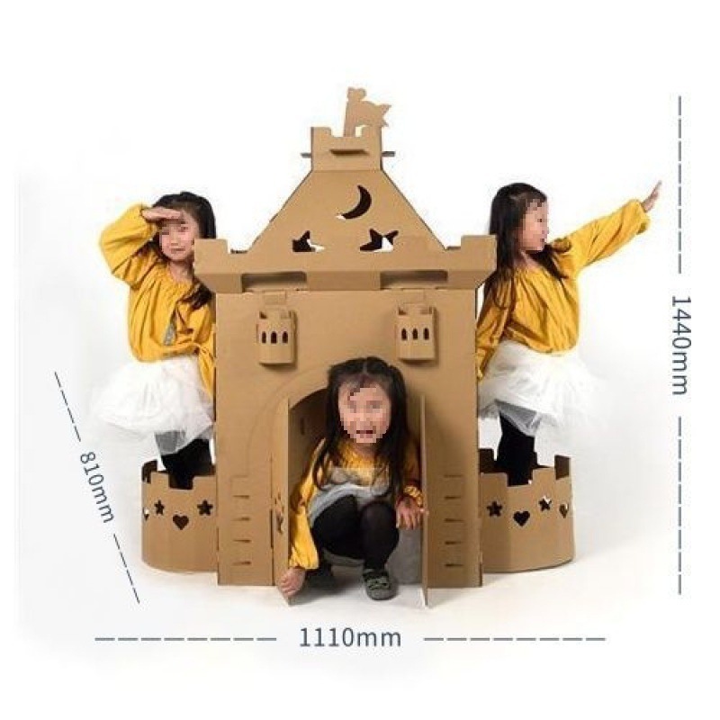 diy 子供の手作りモデル作成材料子供の着色落書き段ボール DIY おもちゃ紙の殻の家段ボールの家|undefined