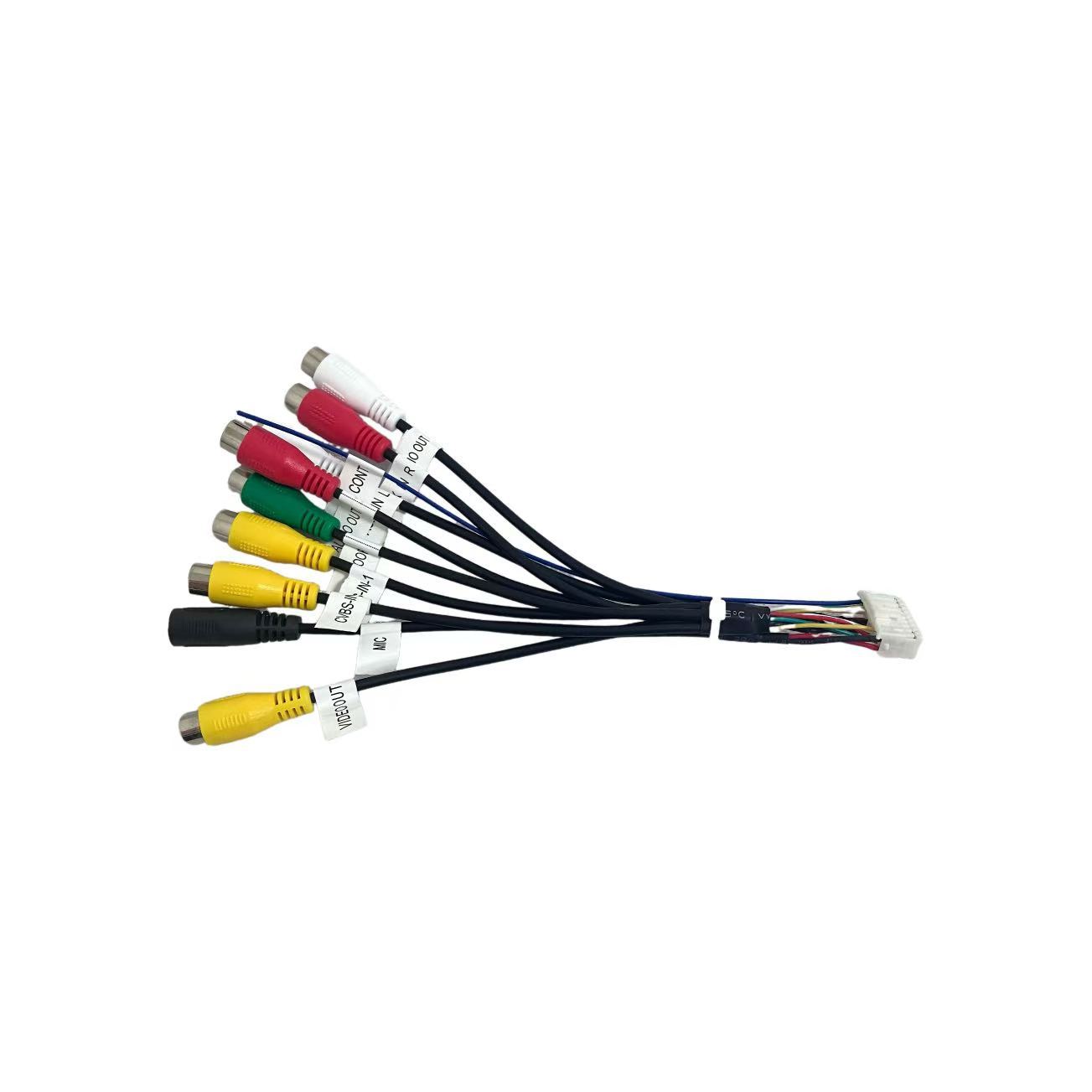 Universal seven-head audio cable with fan port, MIC port, 4G card slot cable, GPS cable, patch antenna, RCA