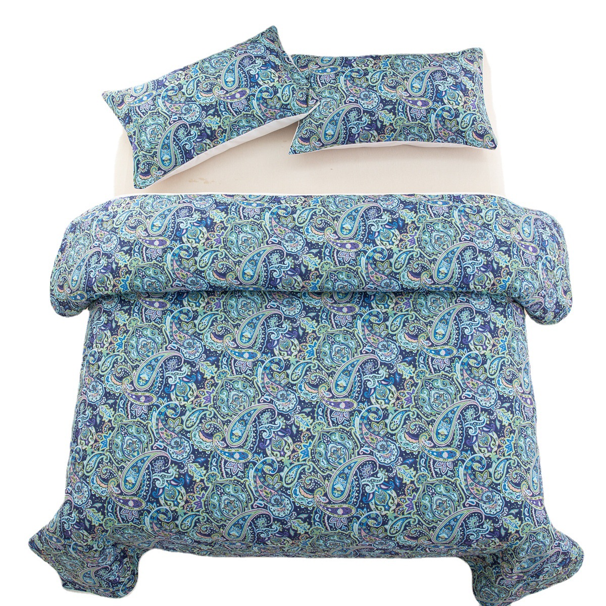 外贸专供床品三件套亚马逊冬季爆款轻奢数码印花超声波被子套件