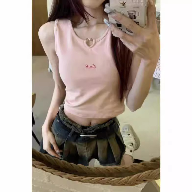 Cotton summer short fuchsia T-shirt