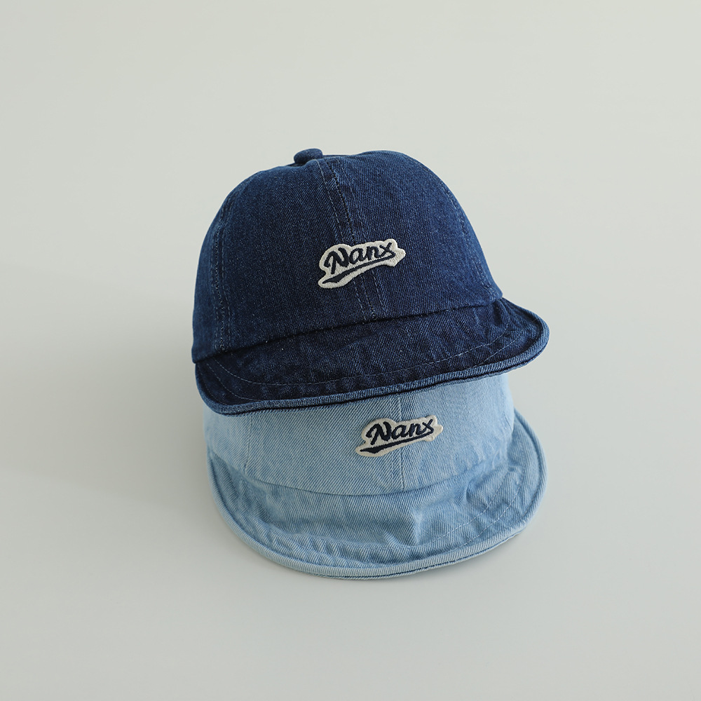 6-24 Sombrero para bebés de primavera y otoño delgado sombrero de lengua de pato para bebés vaqueros lavados con agua protección solar de verano de la moda coreana