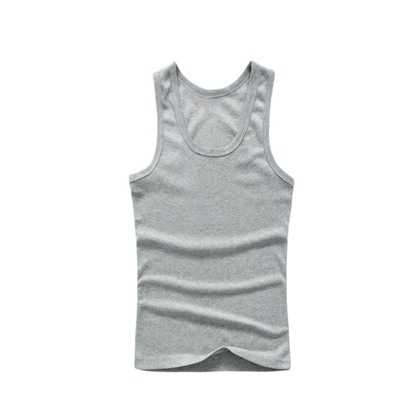 X-cotton wide back vest) gray