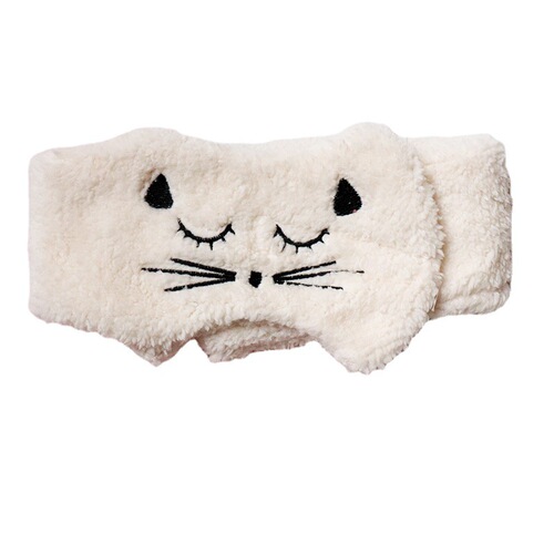 New embroidered cat wide-brimmed headband, face wash headband, headband, magic paste, confinement cap, turban, wholesale