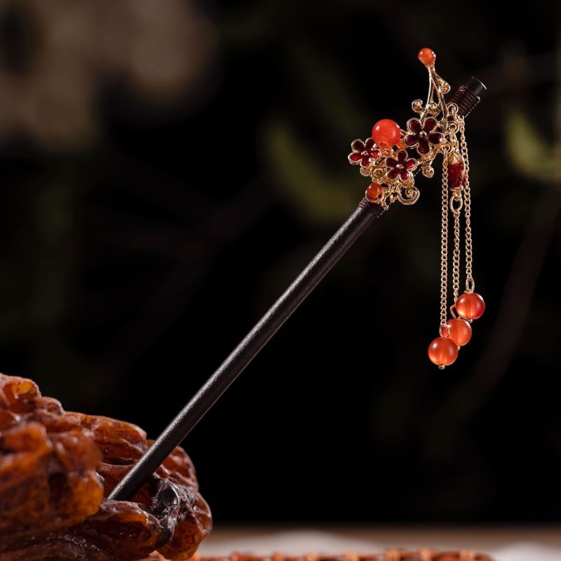 Flor antigua horquilla con flecos para mujer nueva horquilla de pelo moderno chino simple Hanfu cheongsam horquilla tocado paso a paso