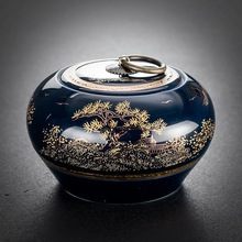家用青花瓷茶叶罐普洱铁观音复古中式密封陶瓷醒茶储存罐子