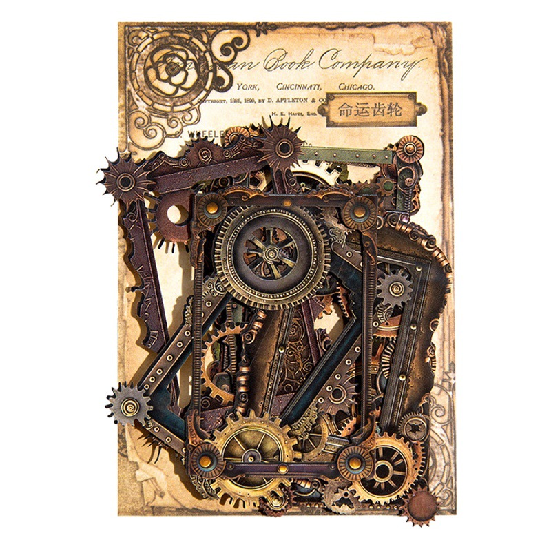 Yanji marco hueco mecánico era serie retro hueco mano cuenta DIY material decoración base 10 unidades 6 modelos