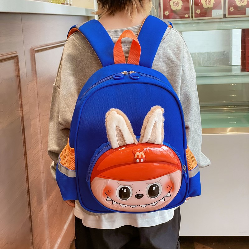 Nueva moda guardería mochila de alta calidad lienzo de dibujos animados tendencia casual lindo extraño mochila de hombro para niños