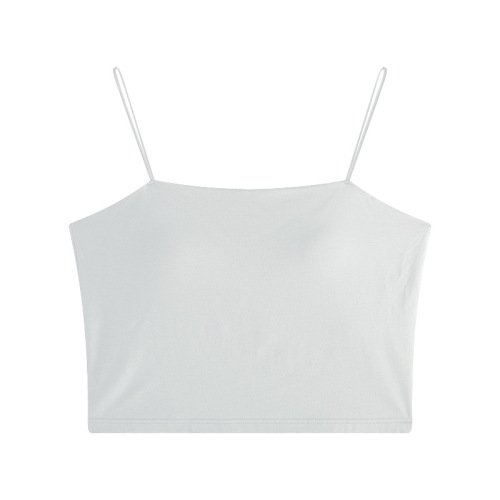 Beautiful back small camisole women's inner layer with chest pad one shoulder underwear spring and summer pure desire gray top new style
