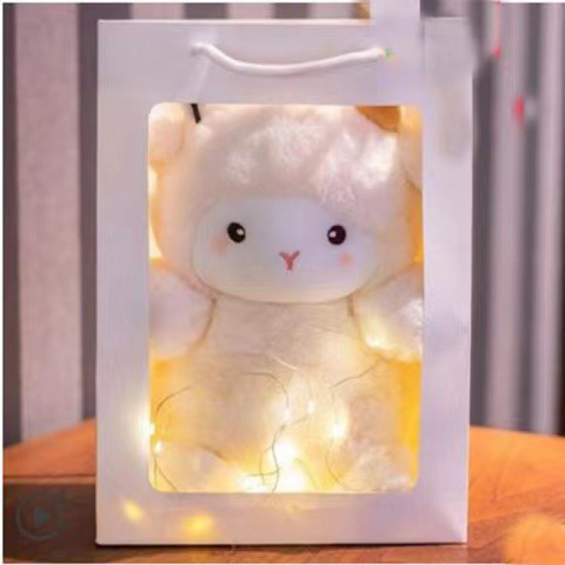 En línea rojo Boke ovejas muñeca Regalo de Cumpleaños de peluche de juguete niña linda muñeca de ovejas calmante muñeca para dormir