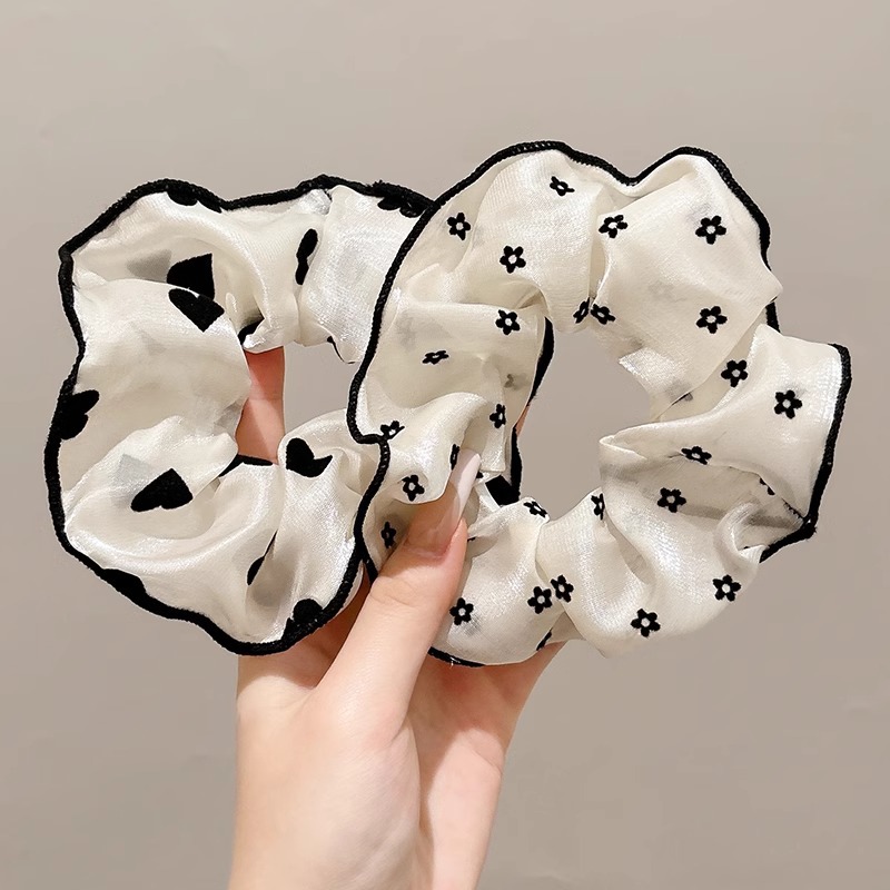 Anillo de cabello de malla blanca punto de onda intestino grueso para mujeres 2025 nuevo cabello de alta elasticidad no daña pellizco de cabello banda de cuero cabelludo