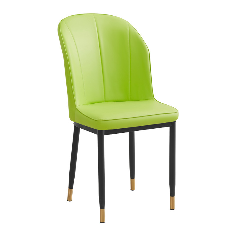 Silla de respaldo simple moderna silla de cuero silla de ocio silla de comedor de paquete suave silla de negociación silla de comedor de tres filas