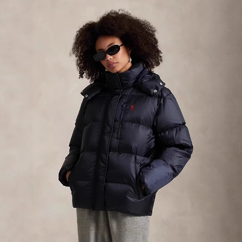 Cross-Border Foreign Trade Dropshipping Laf Rl Detachable Hood Thickened down Cotton Jacket Windproof Waterproof Couple Style Trendy Brand Cotton Jacket