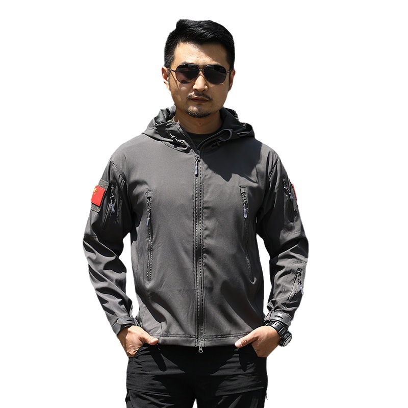 Directo de fábrica chaqueta de camuflaje al aire libre chaqueta de piel de tiburón chaqueta de cáscara suave primavera y verano chaqueta delgada