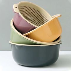 二層プラスチック水たまりバスケット台所用品果物洗浄ポット収納野菜バスケット多機能野菜水たまりバスケット