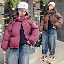女童短款羽绒服加厚保暖冬季2024新款韩版洋气连帽羽绒服一件代发