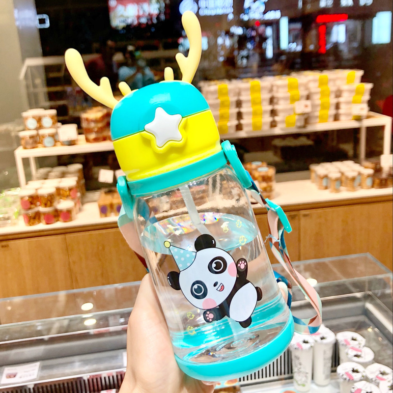 2025 新漫画プラスチックダブルドリンクカップ夏のインターネット有名人ウォーターカップ高価値ポータブル学生カップアントラーカップ|undefined