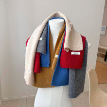 100%羊毛围巾2024新款男女生秋冬季情侣韩版百搭保暖纯色针织围脖