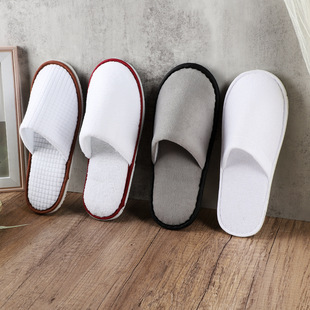 Star Hotel Disposable Coral Fleece Slippers Homestay Hotel Beauty Salon Thickened Non-Slip Disposable Fleece Slippers