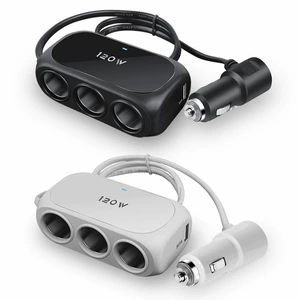 Avtomobil Şarj Cihazı Siqaret Yandırıcı Adapteri, Bir-Üçə USB 12V