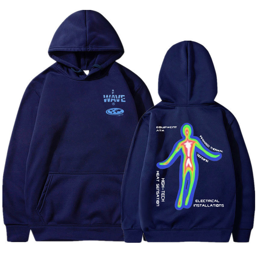 Skeleton Thermal Imaging Graphic Print Hoodie Men's Hip Hop