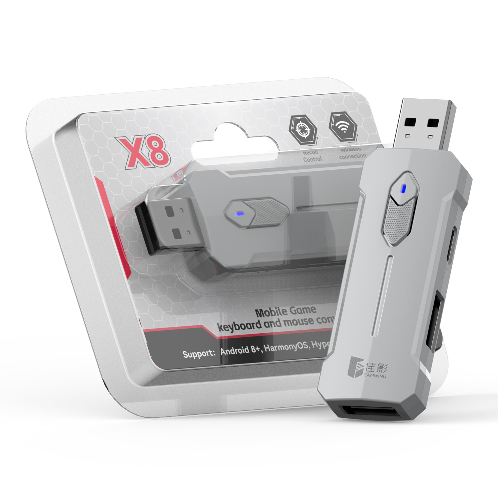 Jiaying Mobile Gamepad Convertidor de teclado y mouse Trono de trono Android Chicken Eating Eating Detector Accesorios periféricos