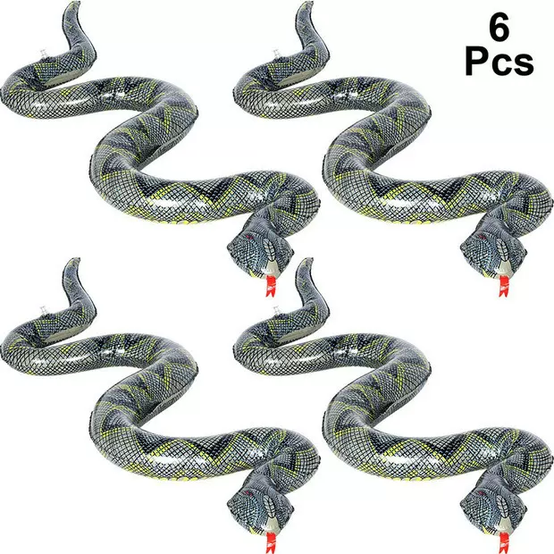 跨境搞怪充气蟒蛇加厚1米PVC充气蛇万圣节整蛊道具仿真动物玩具