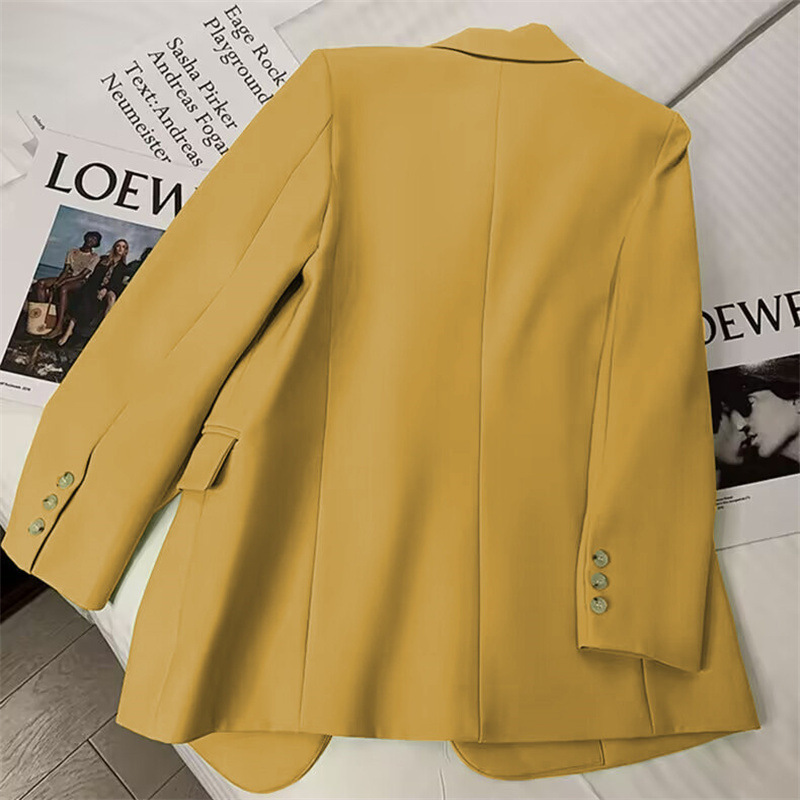 Lemon Yellow Spring and Autumn suit jacket for women 2023 Spring and Autumn new design Korean style elegant casual small suit top
