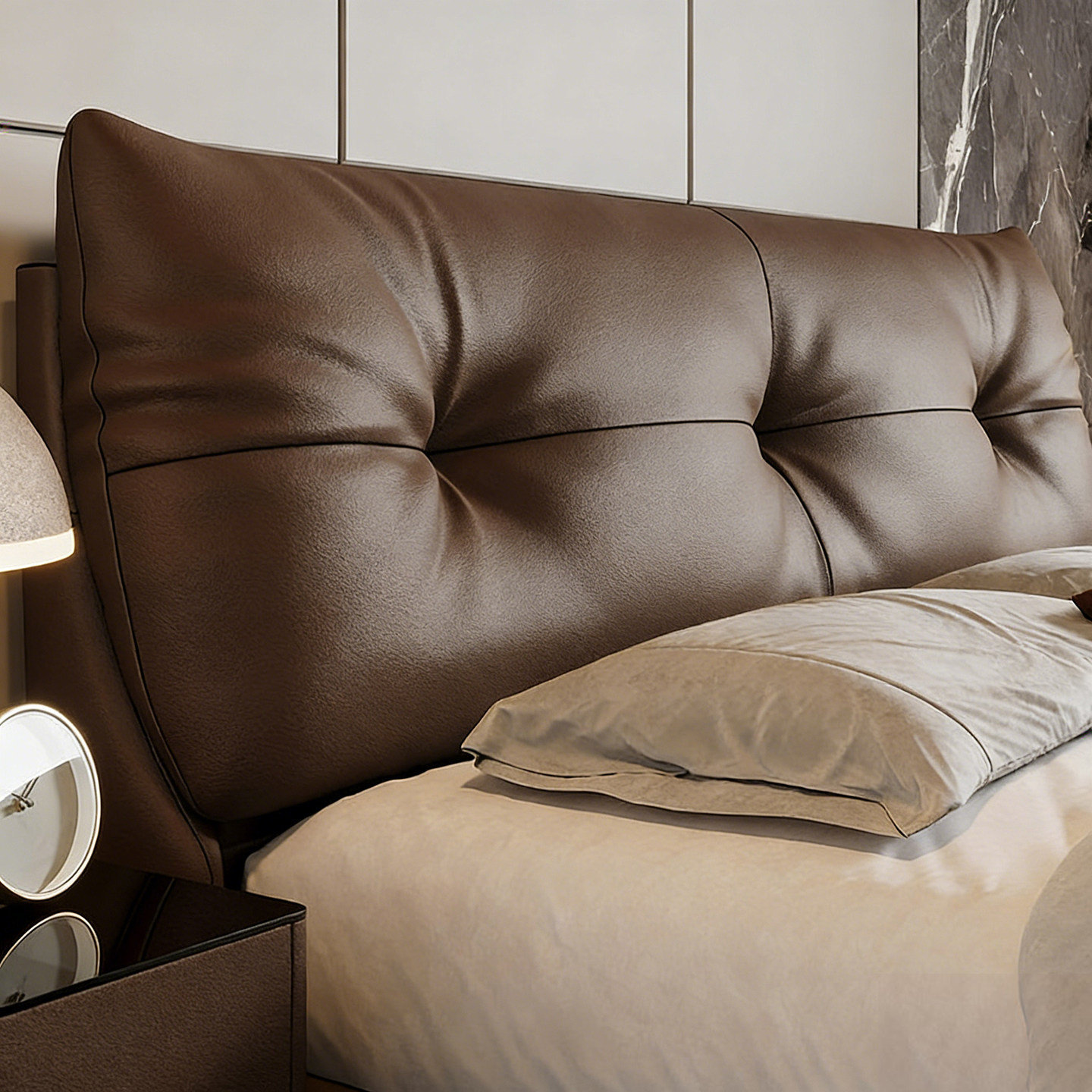 Cama de cuero minimalista, cama principal de 1.8m, cama de matrimonio 2026 nueva cama de envoltura suave simple, cama de cuero de exportación transfronteriza