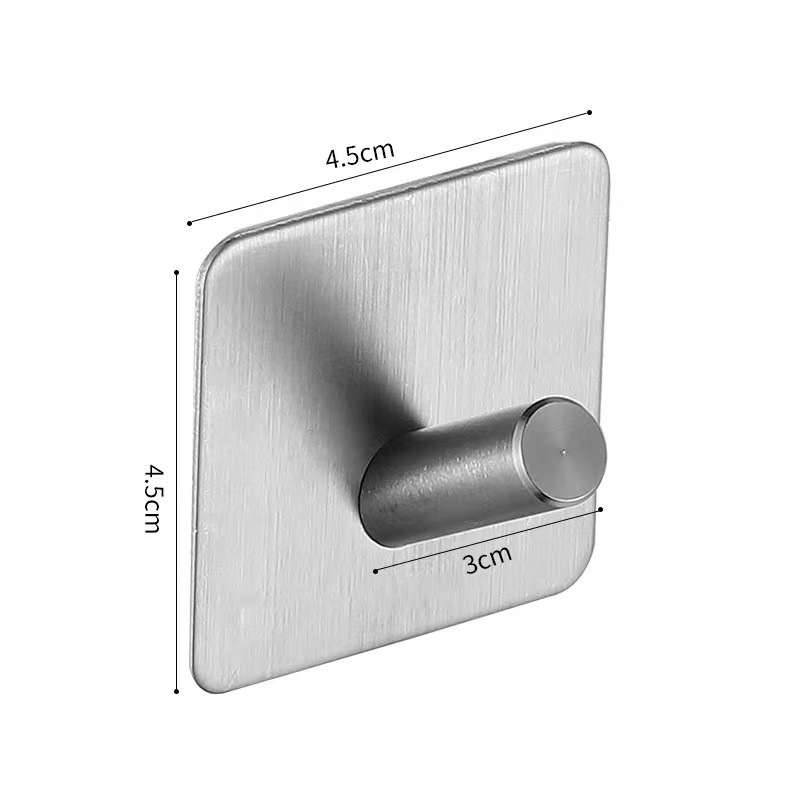 Gancho de baño de acero inoxidable 304 sin perforar transfronterizo fuerte adhesivo colgante de pared gancho de ropa de metal gancho de abrigo