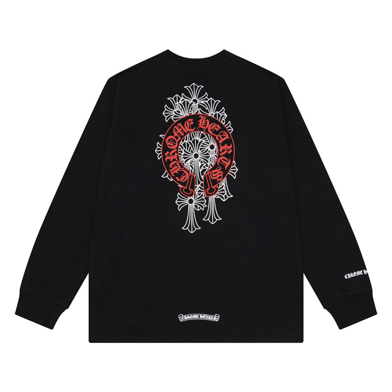 クロスボーダーのトレンディなブランド Chrome Heart 長袖 T シャツ ピュアコットン メンズ レディース ルーズスポット卸売|undefined