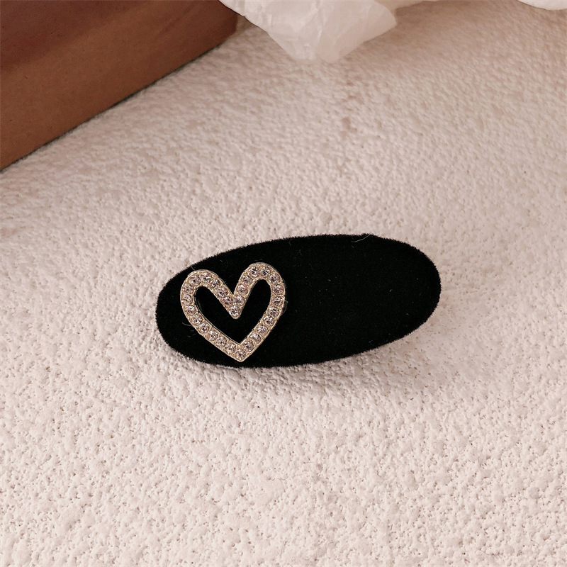 ¡Compacto y delicado! Mini clip de cabello de amor flanco clip de boca de pato mujer de alto nivel diamante clips de cabeza