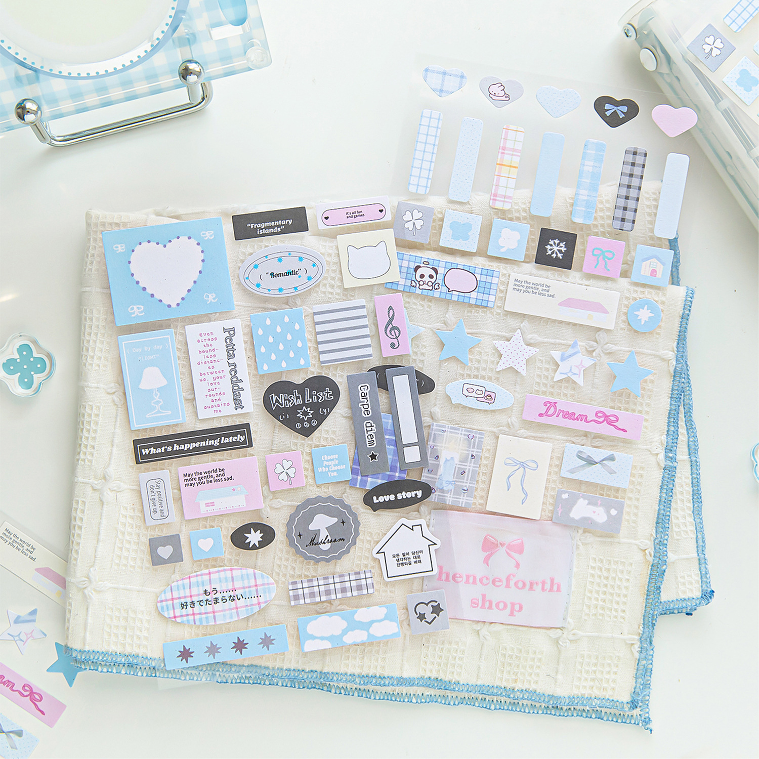 Pegatinas decorativas de papel especial de Sugar Poetry Serie de prueba de corazón Carpas de mano estilo ins coreanas Pegatinas decorativas de tarjetas de bricolaje