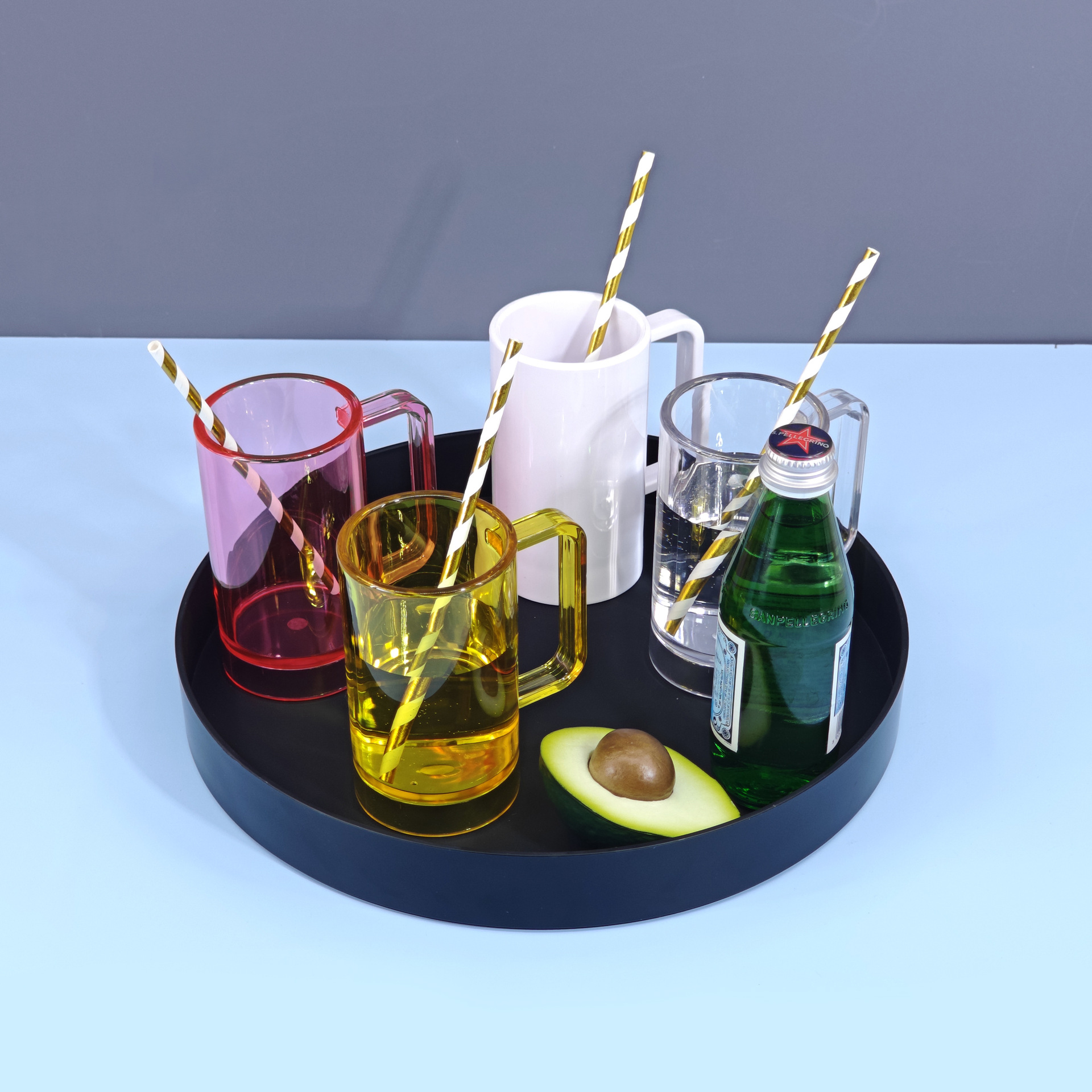 Vaso de cerveza grueso personalizado Jingmao de gran capacidad y alto valor con asa de plástico PC acrílico taza de bar transparente