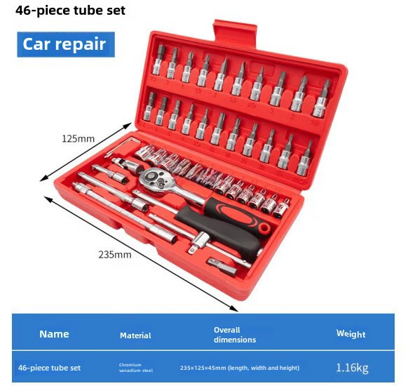Wrench, gloves, set, 46 pieces