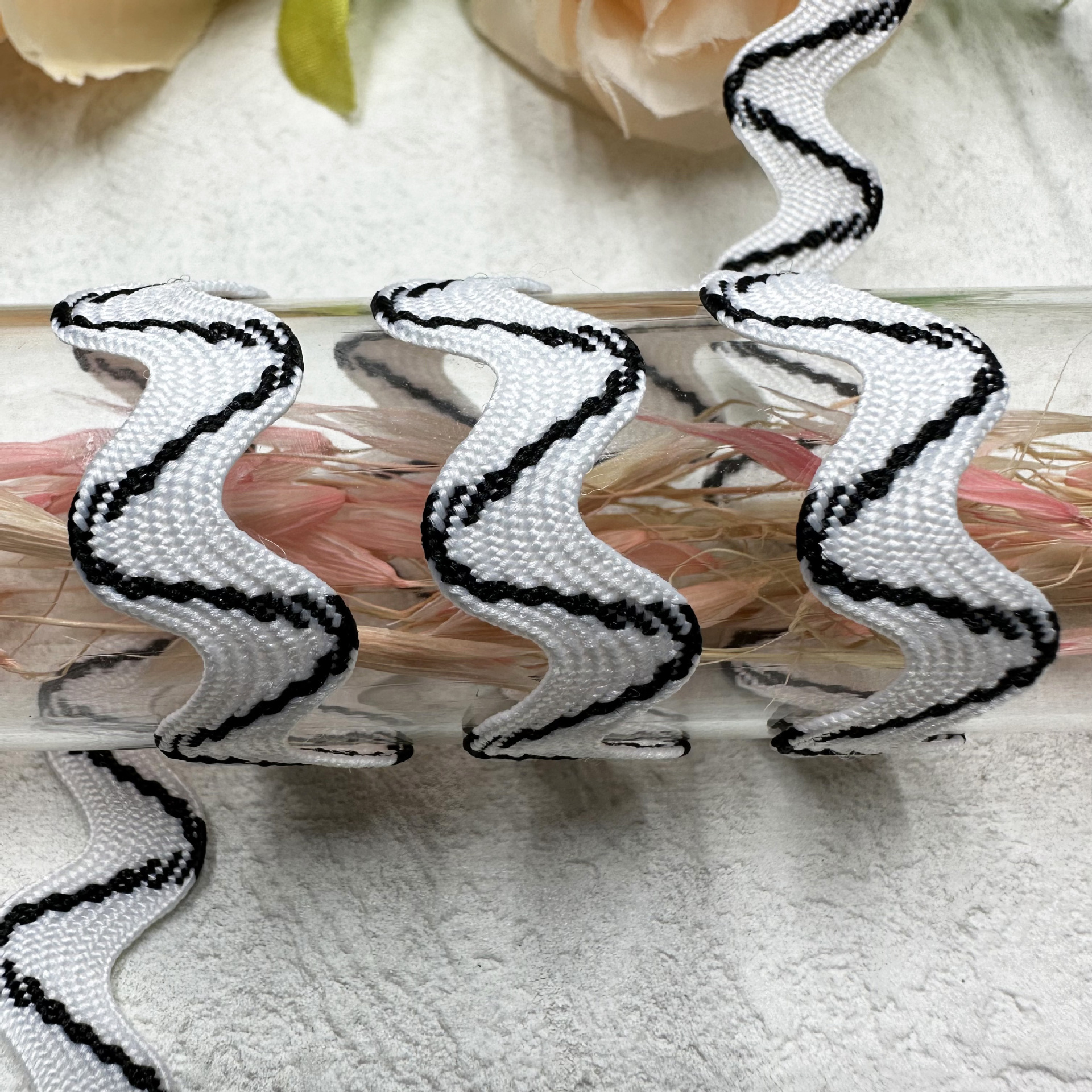 8mm onda sólida en forma de S curva banda de encaje cortina sombrero ropa infantil joyas de boda accesorios de ropa