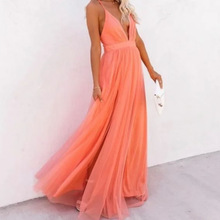 2024欧美女装 跨境亚马逊爆款时尚休闲抹胸驾车款连衣裙吊带纱裙