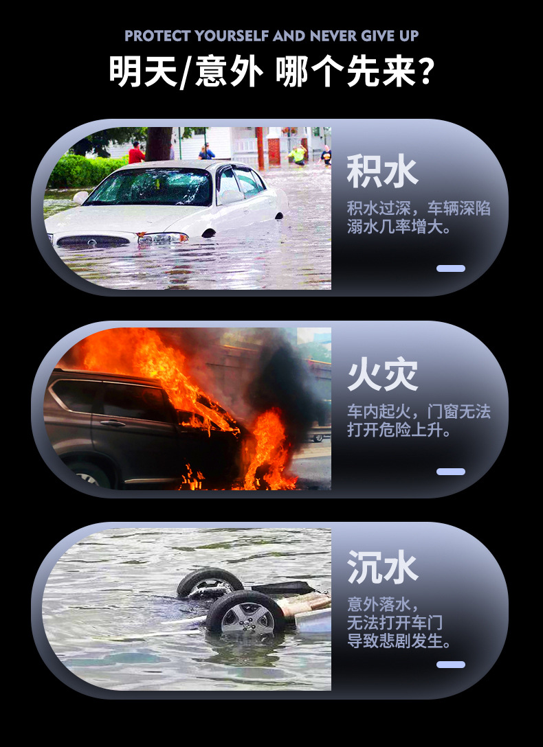 Car Window Breaker Mini Portable Multi-Functional Car Window Breaker with Cutter Car Emergency Window Escape Hammer