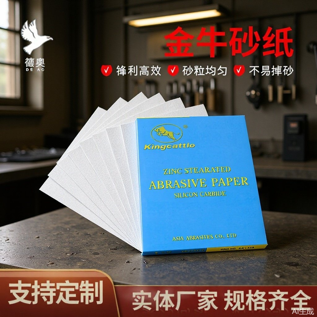 工厂批发金牛木头打磨砂纸漆面镜面钢纸抛光神器片墙面腻子打磨机