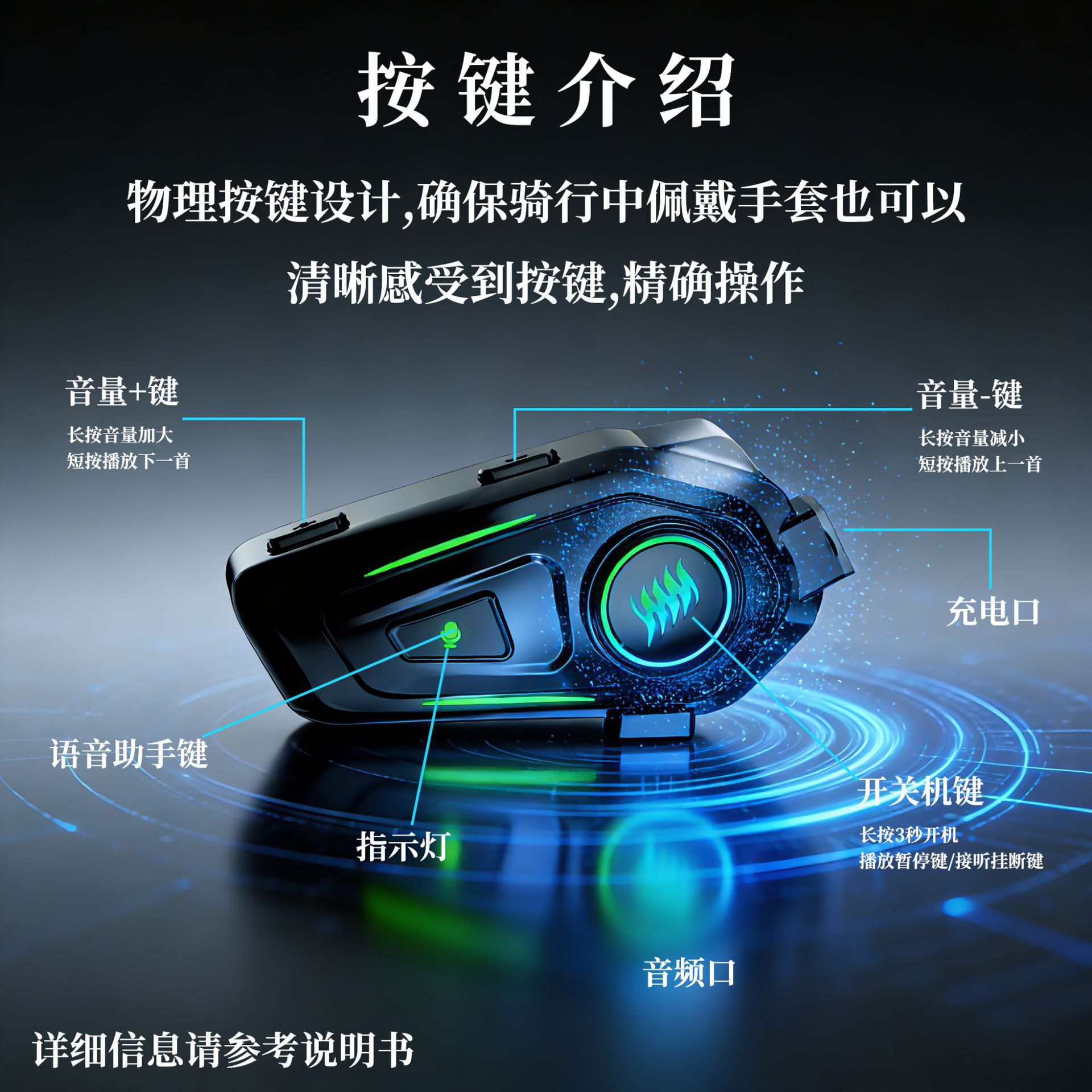 Cross-Border Creative and Stylish Motorcycle Helmet Headphones with Soft and Hard Earpieces, Suitable for Delivery Riders, Waterproof Bluetooth Headphones for Motorcycles