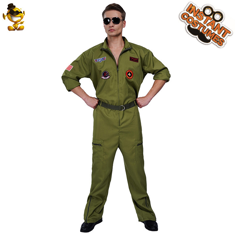 Traje de piloto de los hombres adultos traje de rendimiento Halloween Masquerade traje de fiesta de cosplay image 3