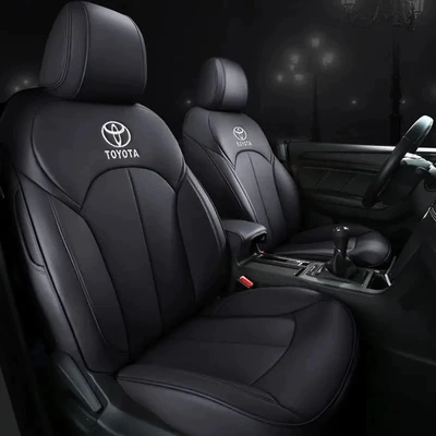 Suitable for Toyota Highlander Camry Fenglanda Prado Wilanda Leather Seat Cover All-Inclusive Four-Season Seat Cover (Modelə uyğun (Original) oturacaq örtükləri) - black-standard-edition-five-seats-nappa-leather-fully-surrounded-front-and-rear-rows