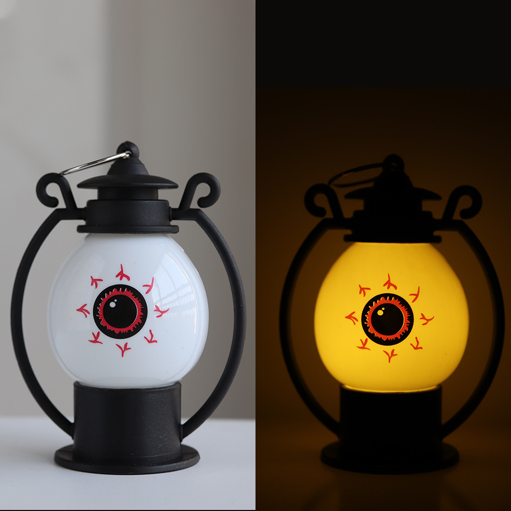 Linternas de calabaza portátiles de Halloween, nuevos accesorios de diseño de atmósfera transfronteriza, decoración de lámparas de aceite pequeñas, linternas nocturnas, linternas