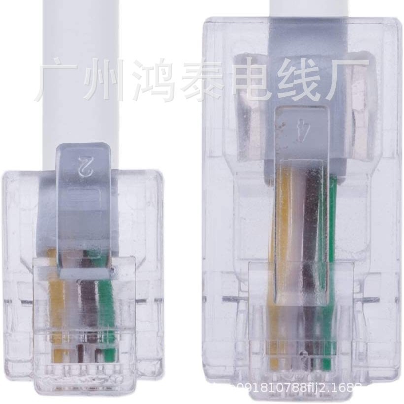 供应亚马逊速卖通电话线延长线8P4C-6P4C整套1.8M（3条装）