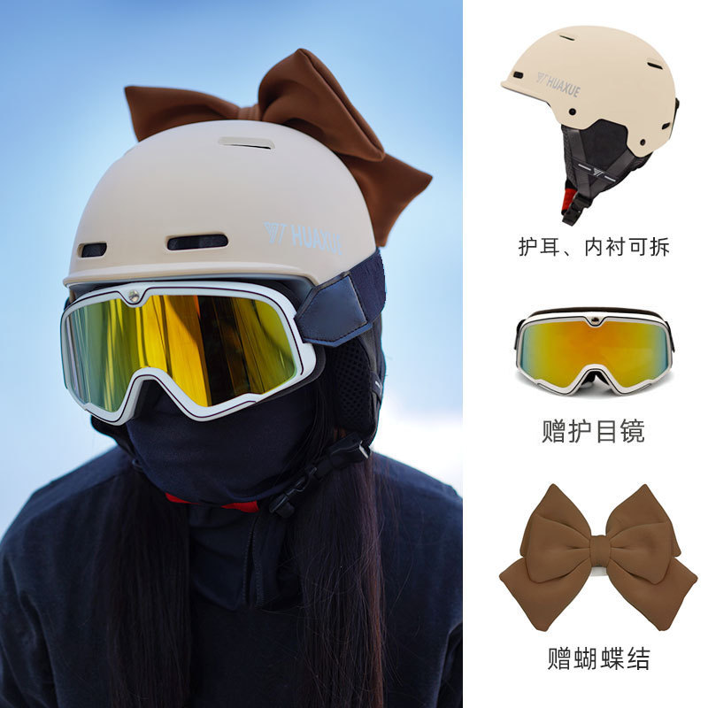 MAHAER スキーヘルメット シングルおよびダブルボード スキー用品 保護具 男性と女性用 暖かく衝突防止 スノーヘルメット スノーハット|undefined