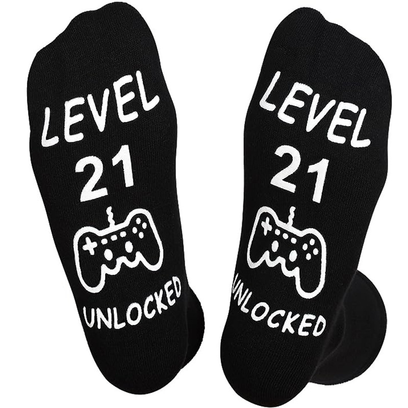 In stock cross-border hot mid-calf socks sole English letters non-slip dispensing floor socks creative casual game socks In stock cross-border hot mid-calf socks sole English letters non-slip dispensing floor socks creative casual game socks