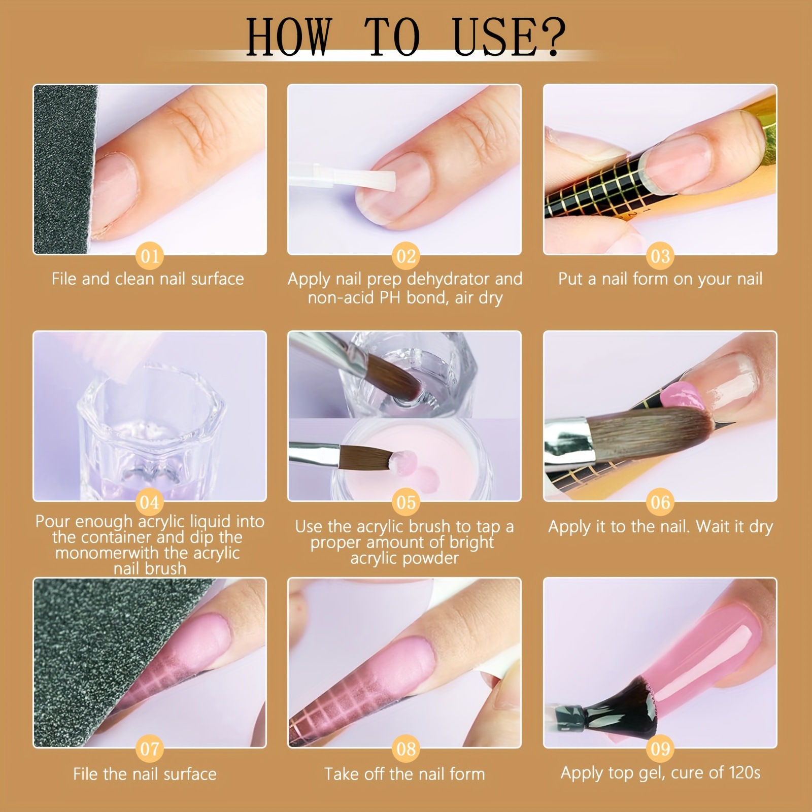 Polvo acrílico brillante de manicure profesional de manicure duradero para diseño de manicure transfronterizo