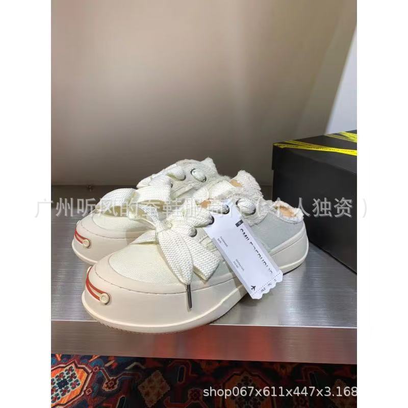 檀健次同款帆布鞋绑带 开口笑系带厚底增高板鞋 时尚潮流帆布女鞋|undefined