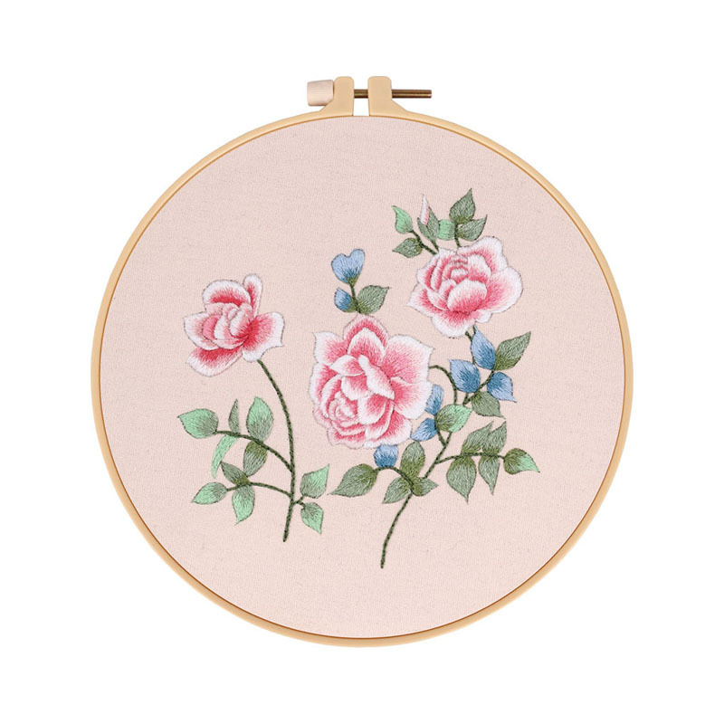 Original DIY material de bordado hecho a mano paquete estilo chino flor verde pantalla oculta Jade azul amor Lotus Gardenia