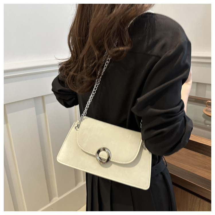 Borsa a tracolla da lavoro versatile a catena color caramella da donna, casual, semplice e alla moda, in PU, 2024_voghion.com